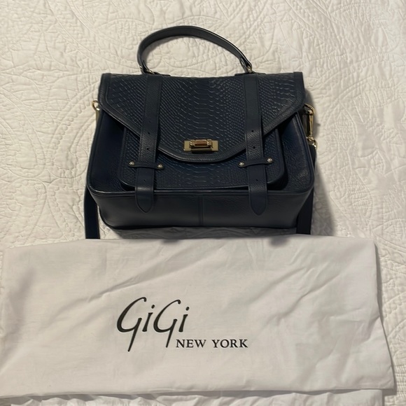 GiGi New York Handbags - Beautiful navy blue leather bag by GiGi New York